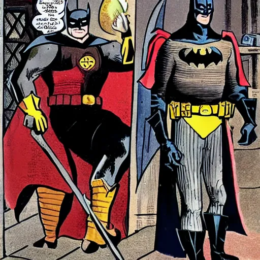 Prompt: medieval batman stopping crime