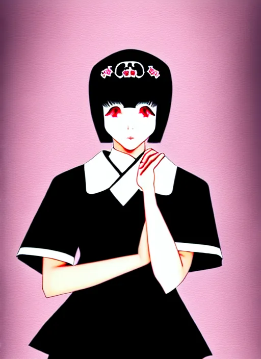 Prompt: an attractively pretty young woman with morbid thoughts wearing a Japanese-style school uniform, she is the queen of black roses. precisely soft shadowing, 8K resolution.
