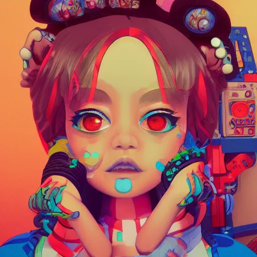 Image similar to hi mark ( akwaaba tommy ), in the style of billelis and james jean and pedro conti and stanley kubrick, kawaii colors, photorealistic, epic, super technical, 3 d render