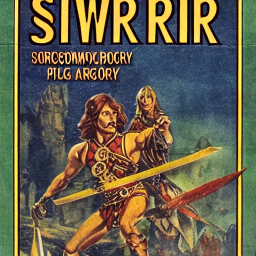 Image similar to 1970s sword and sorcery paperback book cover