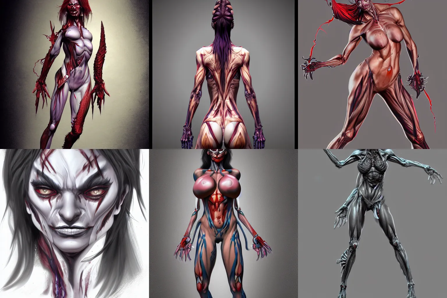 Prompt: defector demoness anatomical study, photorealistic trending on artstation