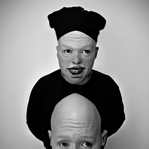 Prompt: coneheads analog photography face portrait