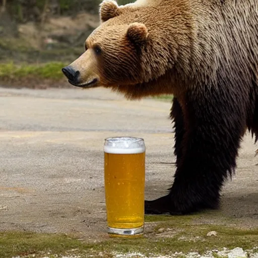 Image similar to bear drinking a beer