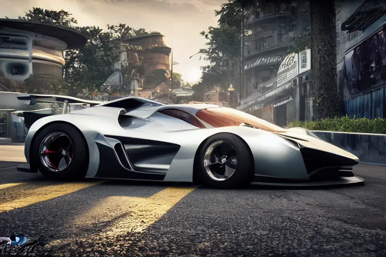 Image similar to photo wallpaper sport car gran turismo 7 forza horizon need for speed fast and furious 5 unreal engine supercar hypercar game concept car octane render, 4 khd 2 0 2 2 3 d cgi rtx style chrome reflexion global illumination ray tracing hdr arstation pixar and disney unreal