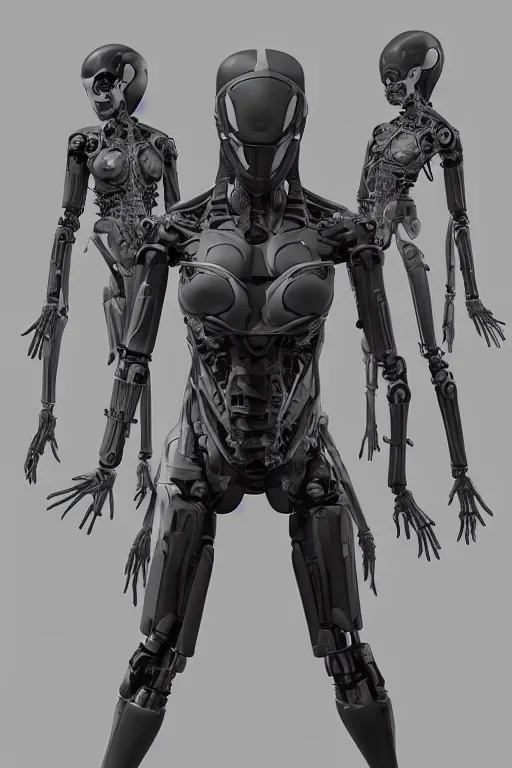 Image similar to symmetry!! full body female human anatomy concept, greeble panels, gun metal grey, cyborg limbs, doctor octopus, digital art, in the style of ben lol, brian sum, ramil sunga, herbert lowis, furio tedesschi, christopher cao, artstation, pinterest, deviantart, photoshop, octane render, unreal engine