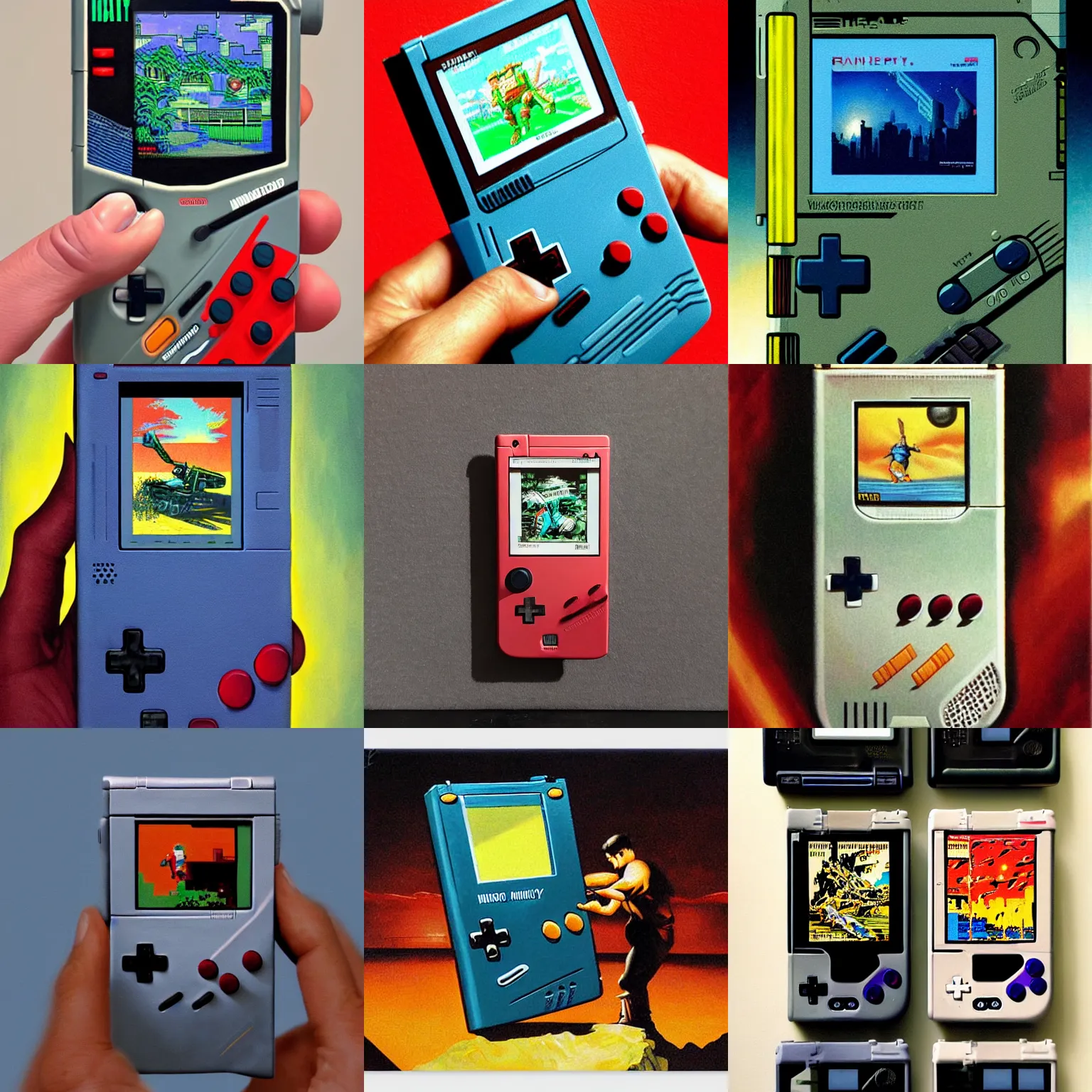 Prompt: high quality high detail painting nintendo gameboy by david mattingly and vincent di fate and frank frazetta, hd, realistic matte painting, photorealistic lighting, modern supernatural urban horror