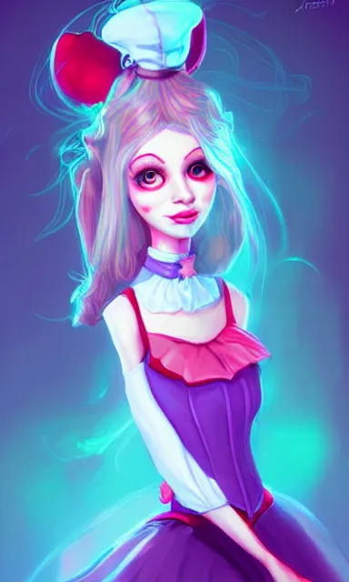 Prompt: alice from alice in wonder land, female, portrait, sharp focus, digital art, concept art, dynamic lighting, art by emylie boivin, rossdraws and jazza