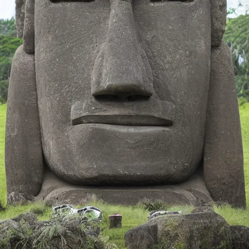 Image similar to moai statue that looks like benjamin netanyahu