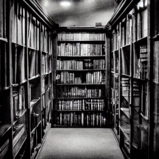 Prompt: a gloomy shadowy midnight crypt room full of darkness with bookshelves. contrast:0, brightness:0. tags: chiaroscuro, darkframe, gothic. Low contrast, dim. This is a dim image.