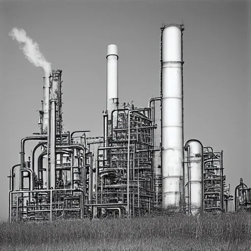 Image similar to chemical plant, film photography, by takuma nakahira