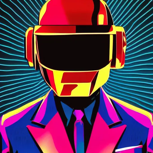 Prompt: daft punk concert in 1 bit art style