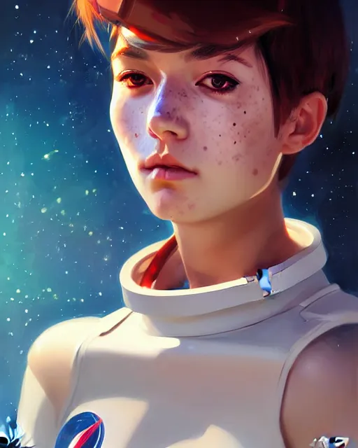 Prompt: portrait Anime space cadet cyborg, pretty face, realistic shaded Perfect face, fine details. Anime. realistic shaded lighting by Ilya Kuvshinov Giuseppe Dangelico Pino and Michael Garmash and Rob Rey, IAMAG premiere, aaaa achievement collection, elegant freckles, fabulous