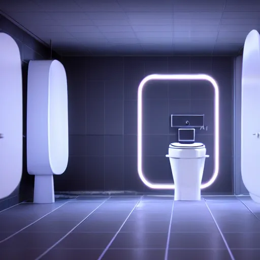 Image similar to : futuristic abstract toilet, cinematic lighting, hyper - realistic, detailed, marcel duchamp, render by c 4 d octane, unreal engine, 8 k 3 d render