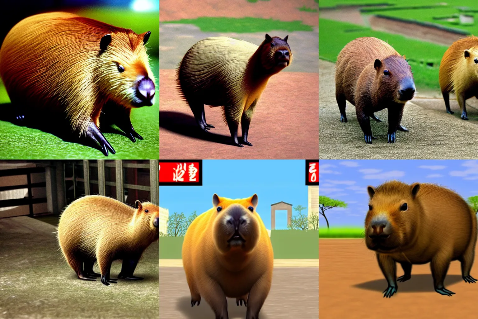 Prompt: capybara in the style of a ps 1 game
