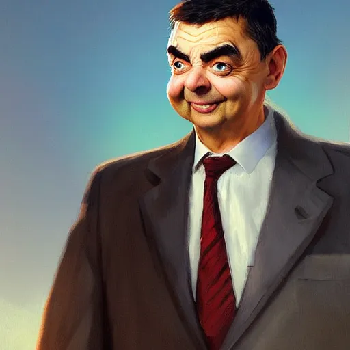 Prompt: big chungus as mr. bean painted by greg rutkowski, wlop