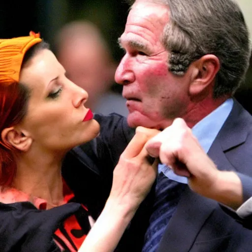 Image similar to abby martin punching george w bush in the face