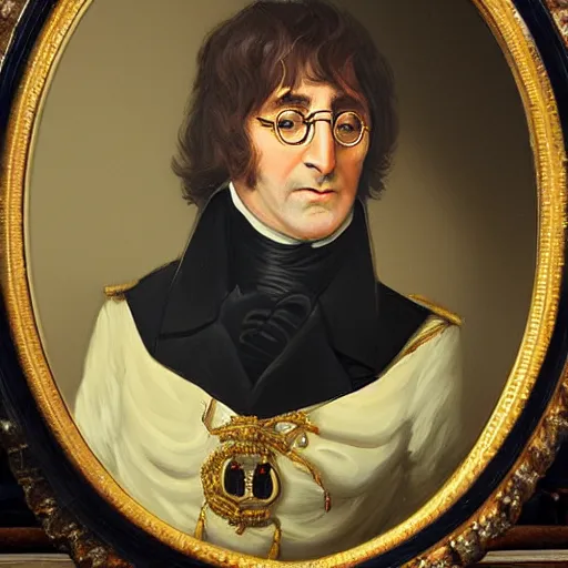Prompt: regency era portrait of john lennon