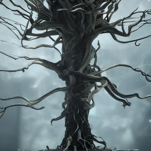 Image similar to neuron tree, beautiful, trending on artstation, 4k, hyperrealistic, focused, extreme details, unreal engine 5, cinematic, masterpiece, high resolution, detailed