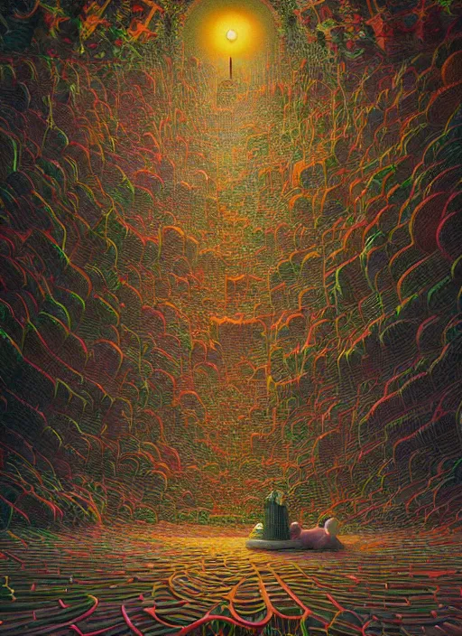 Image similar to hyper detailed 3d render like a Oil painting - inner beauty by Jacek Yerka, Mariusz Lewandowski, Houdini algorithmic generative render, Abstract brush strokes, Masterpiece, Edward Hopper and James Gilleard, Zdzislaw Beksinski, Mark Ryden, Wolfgang Lettl, hints of Yayoi Kasuma, octane render, 8k