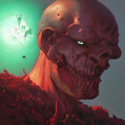 Image similar to 4k headshot of Spawn from Macfarlane comics , killing with green fire by Craig Mullins, ilya kuvshinov, krenz cushart, epic , artgerm trending on artstation by Edward Hopper and Dan Mumford and WLOP and Rutkovsky, beksinski carl spitzweg moebius and tuomas kocar, intricate artwork by caravaggio, Unreal Engine 5, Lumen, Nanite , 4K headshot of godlike clown with defined arms and open hands and bloody clothes with giant mandala wings , intricate face , flawless anime cel animation by Kentaro Miura, psychedelic , highly detailed upper body , professionally post-processed , beautiful, scary, symmetry accurate features, epic, octane rendered, anime masterpiece, accurate