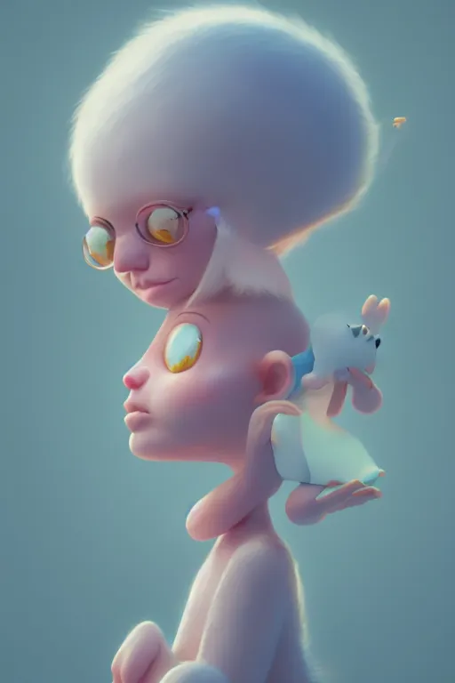 Prompt: extremely super mega cute character concept, soft light, soft mood, illustration, painting oil on canvas by Elena Zhurikhina and Goro Fujita, octane render trending on artstation, 4k, 8k, HD