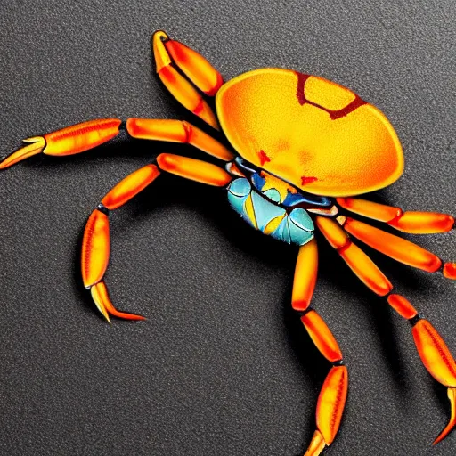 Prompt: a cute crab climbing on the Hashgraph