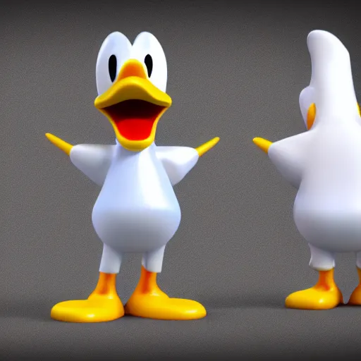 Image similar to donald duck, 3 d render