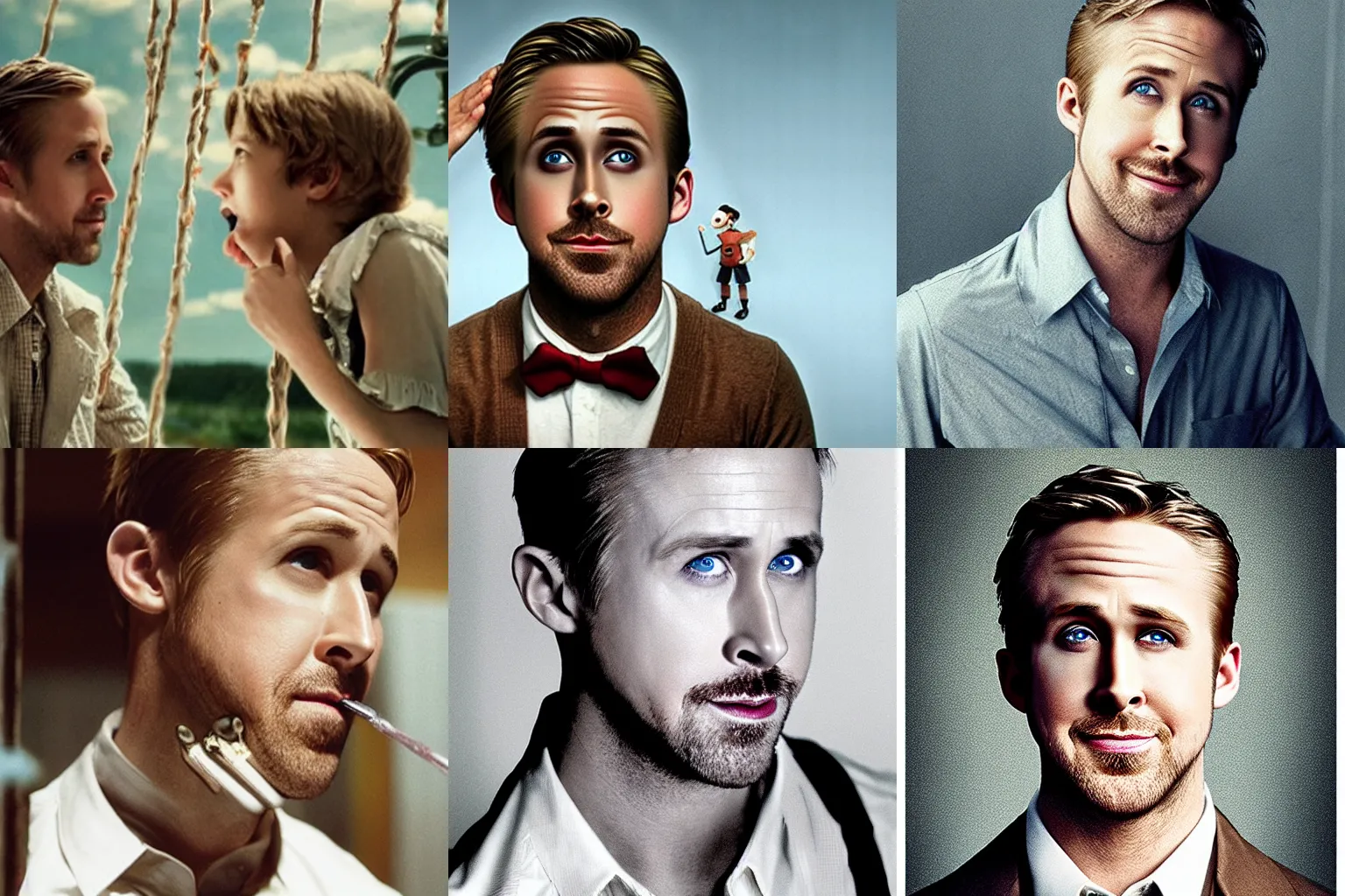 Prompt: Ryan Gosling as Pinocchio