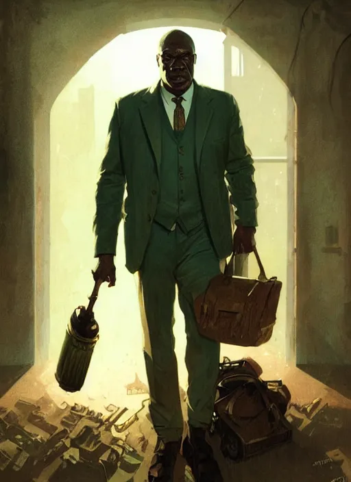Image similar to george floyd in the green mile, highly detailed, digital painting, artstation, concept art, matte, sharp focus, illustration, true anatomy, art by artgerm and greg rutkowski and alphonse mucha