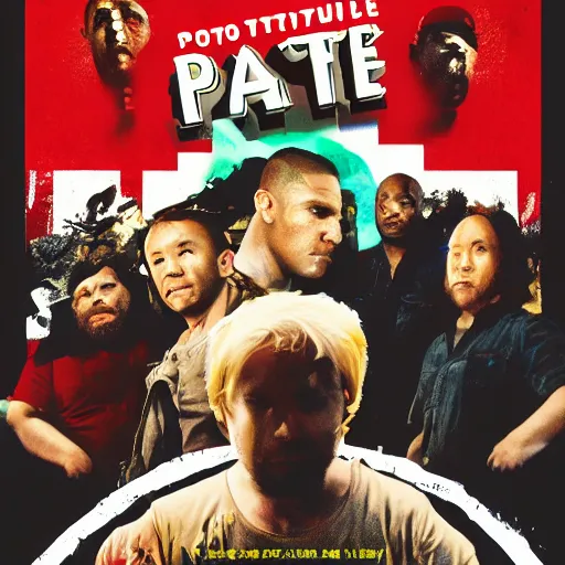 Prompt: potato salad action movie poster, explosions in background