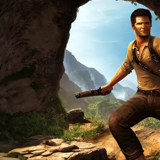 Prompt: nathan drake, uncharted, realistic photography