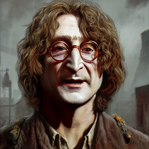 Prompt: john lennon as buffalo bill silence of the lambs, ultra realistic, concept art, intricate details, highly detailed, photorealistic, octane render, 8 k, unreal engine, art by frank frazetta, simon bisley, brom