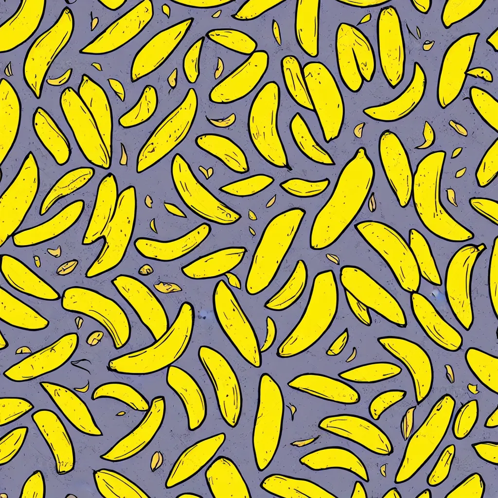 Prompt: seamless cute banana drawings texture art, 4k
