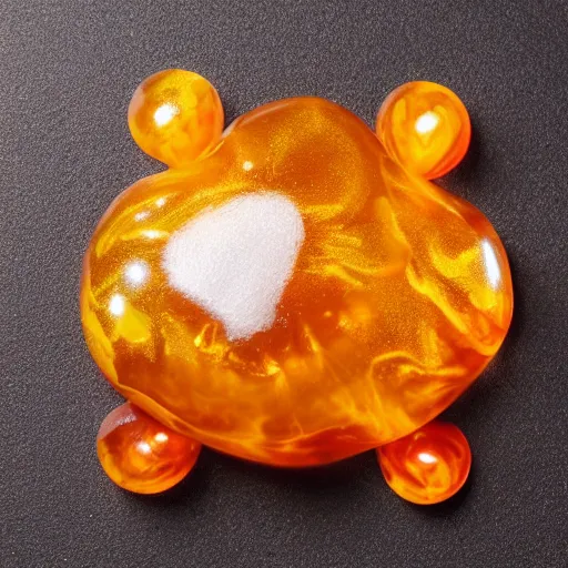 Image similar to living blob made out of amber, hd