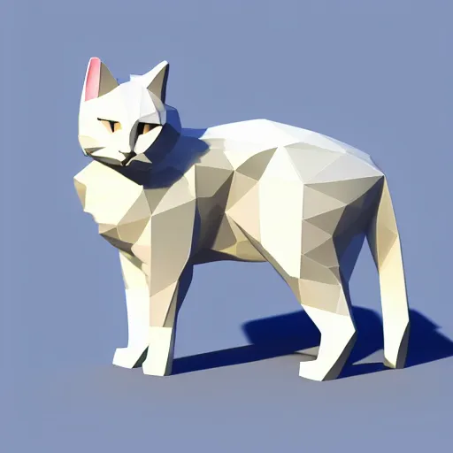 Image similar to a low poly model of a cat