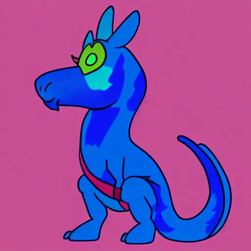 Prompt: a blueberry dragon in the style of Bojack Horseman