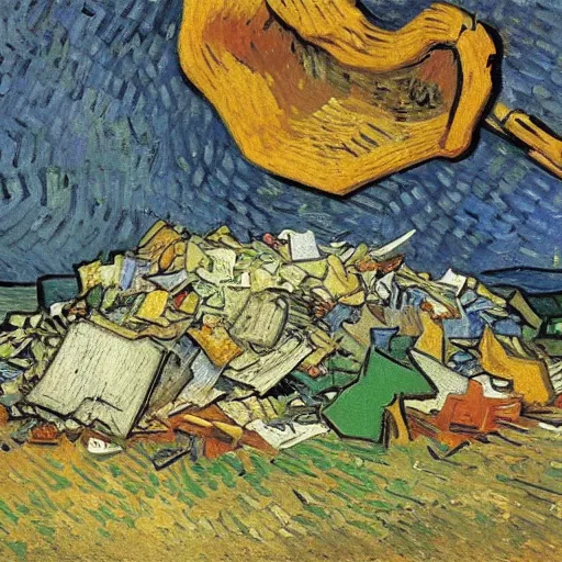 Prompt: pile of garbage, art by van gogh