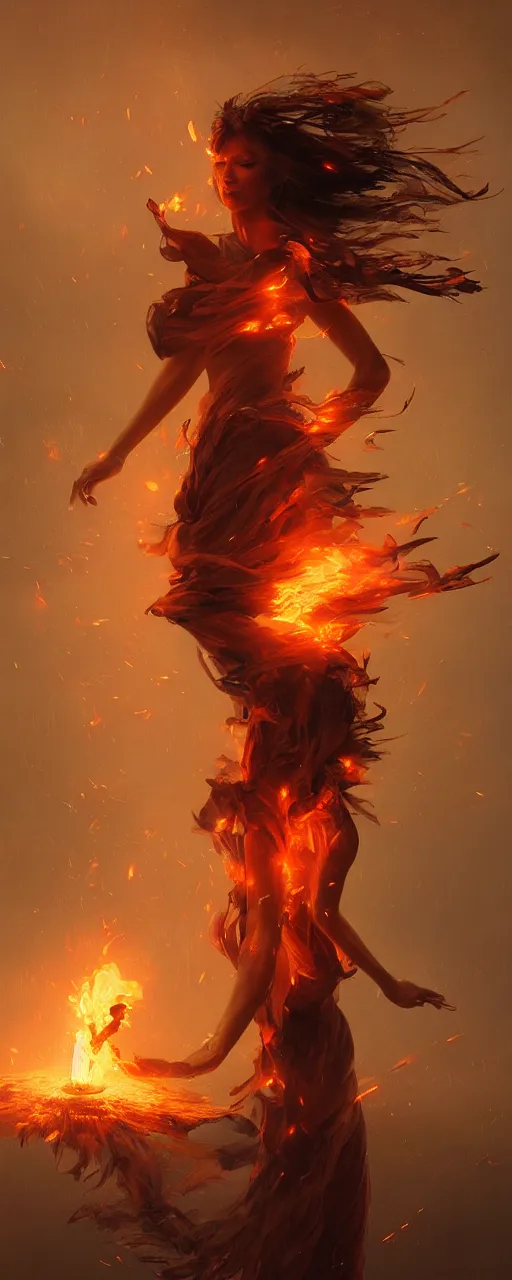 Image similar to fire dancer in the wind by artgem and greg rutkowski, light cone, reimagined by industrial light and magic
