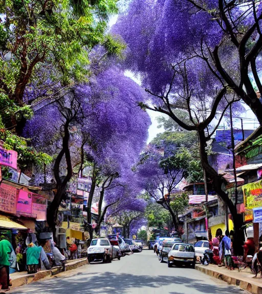 Image similar to jacaranda trees in kathmandu city streets