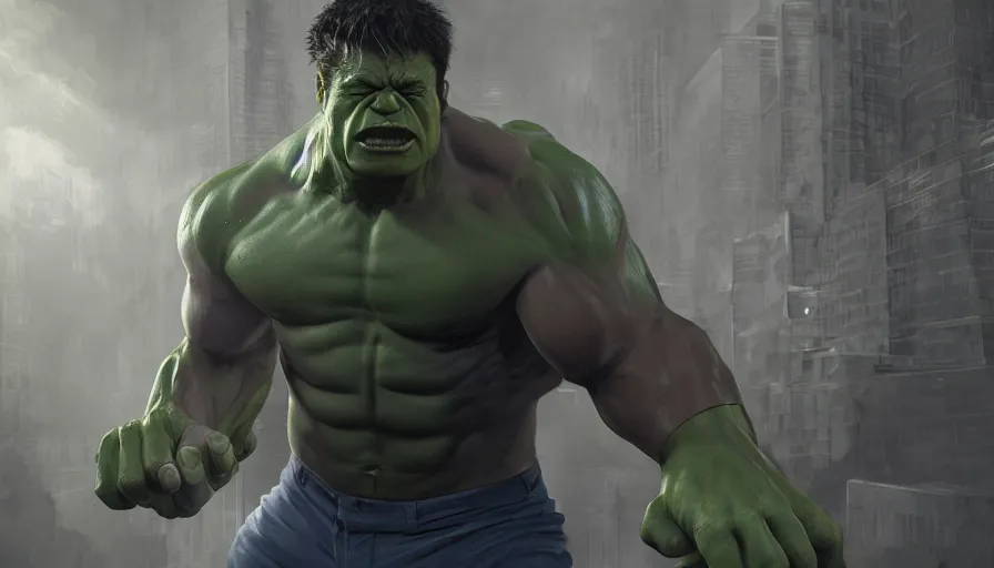 Prompt: Realistic model of Hulk in suit and tie, hyperdetailed, artstation, cgsociety, 8k