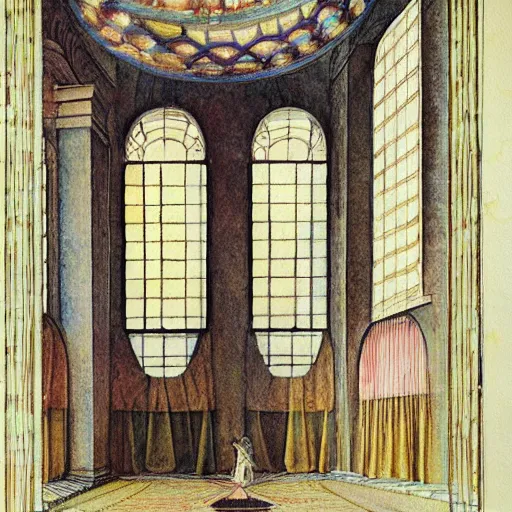 Image similar to a goddess in a liminal room, watercolor by leon battista alberti, limited color palette, very intricate, art nouveau, highly detailed, lights by hopper, soft pastel colors, minimalist
