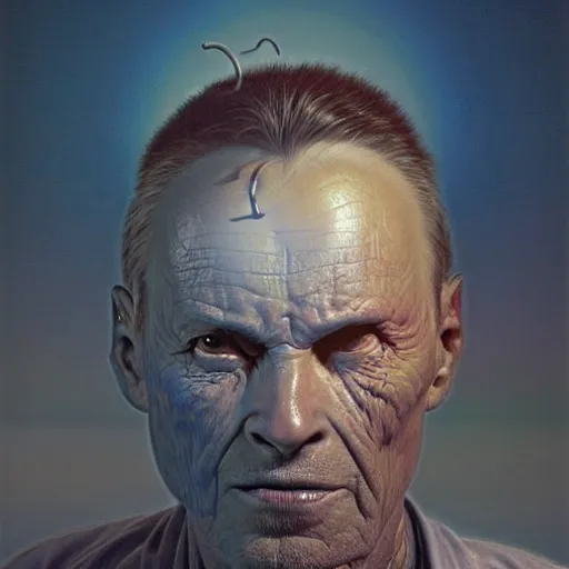 Image similar to a hyper - realistic character concept art portrait of a man + antimatter, depth of field background, artstation, award - winning realistic sci - fi concept art by jim burns and greg rutkowski, beksinski, a realism masterpiece, flesh - tone color palette, james gilleard, bruegel, alphonse mucha, and yoshitaka amano.