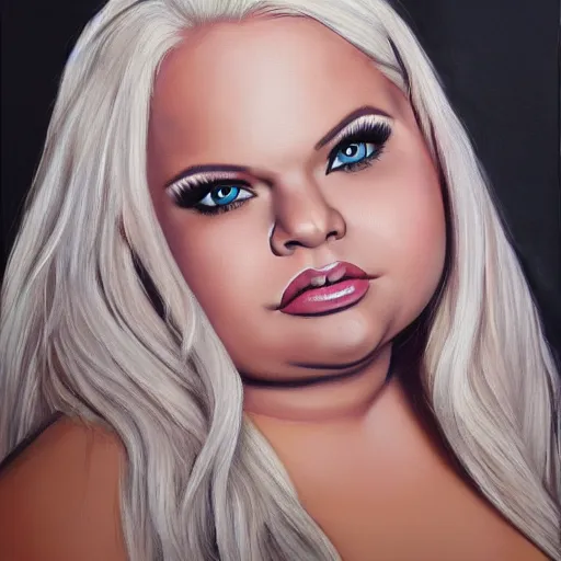 Image similar to trisha paytas portrait, photorealistic, studio