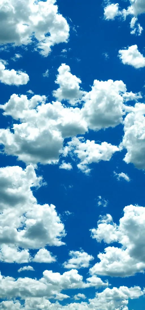 Prompt: a beautiful blue sky with sparse puffy clouds, wallpaper