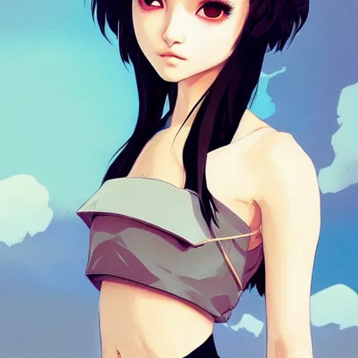 Prompt: a beautiful young japanese natalie portman alluring instagram model in crop top, wearing an intricate yokai mask made from latex by guweiz and wlop and ilya kuvshinov and artgerm and makoto shinkai and studio ghibli, symmetrical eyes, aesthetic, gorgeous, stunning, alluring, attractive, artstation, deviantart, pinterest, digital art