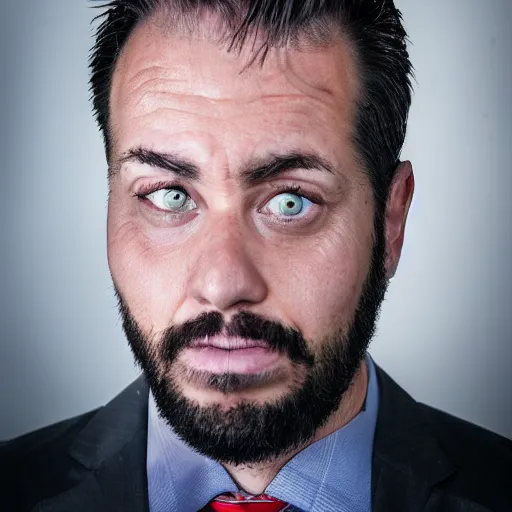 Image similar to man with the largest eyes in the world, professional photo