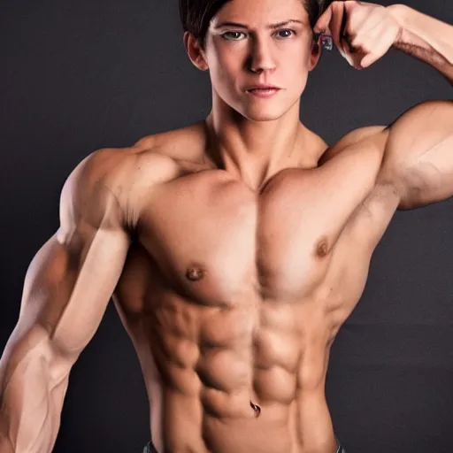 Prompt: high - quality photo of a muscular, completely androgynous person of completely ambiguous gender