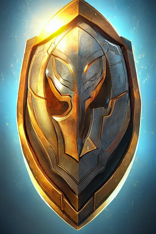 Image similar to shield fantasy epic legends game icon stylized digital illustration radiating a glowing aura global illumination ray tracing hdr fanart arstation by ian pesty and katarzyna da „ bek - chmiel