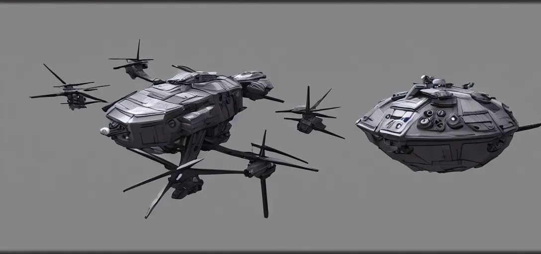 Image similar to futuristic small spherical aerial recon battle drone, hard surface, symmetrical, highly detailed, 8 k, rendered in octane