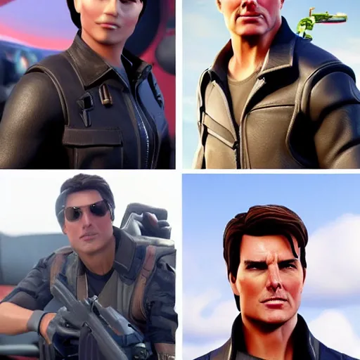 Prompt: Tom Cruise in Fortnite